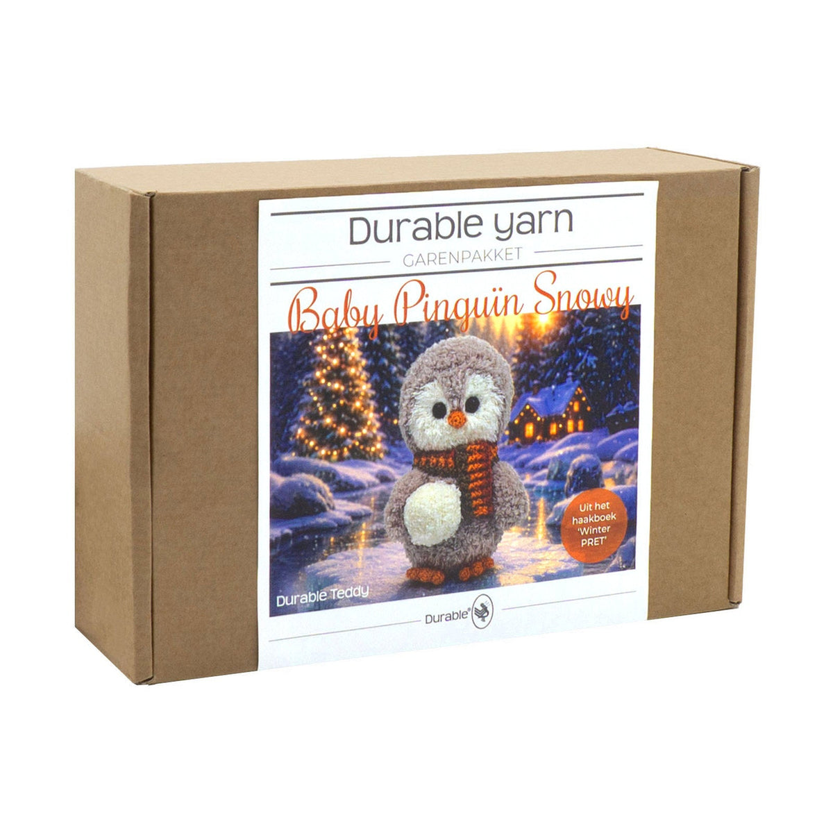 Doos van het Durable garenpakket Baby Pinguin Snowy met projectfoto