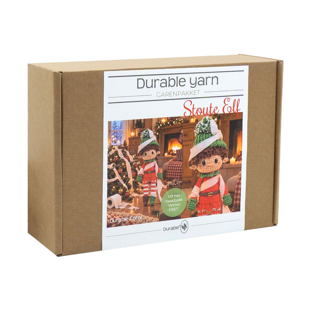 Doos van het Durable garenpakket Stoute Elf met projectfoto