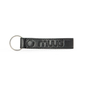 MUUD Dex Black - Handgemaakt leren sleutelhanger 10x2cm