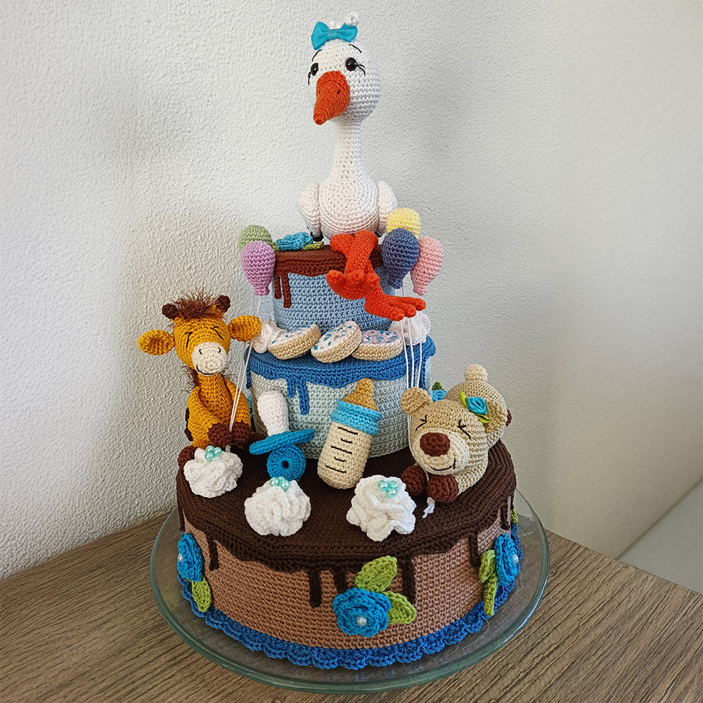 Geboorte Taart Blauw - Sandra Bekx Haakpakket2