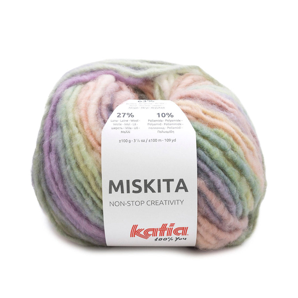 Katia Miskita 100 Lichtroze-Licht geel-Licht groen-Licht lila