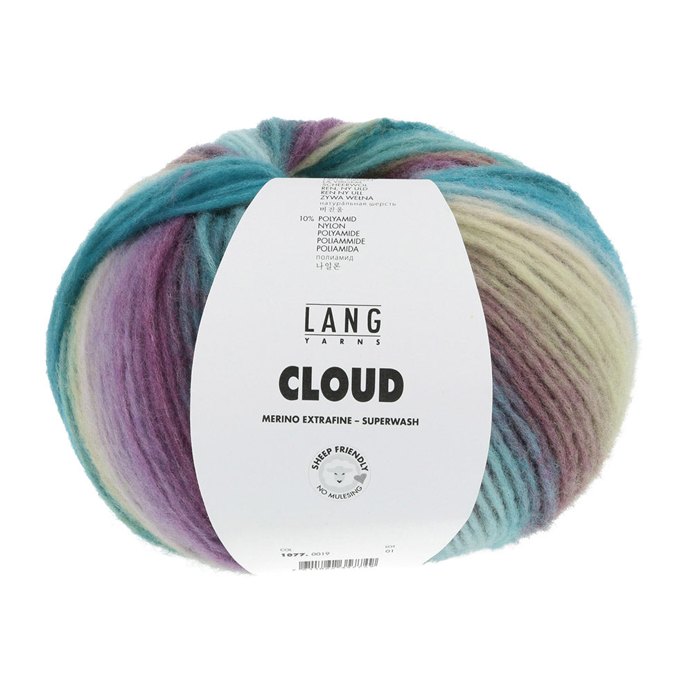 Lang Yarns Cloud 0019 Petrol/Turquoise/Paars/Lichtgroen