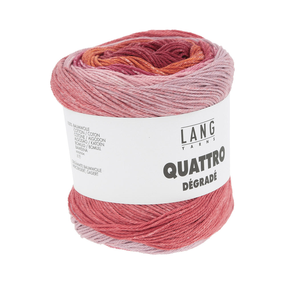 Lang Yarns Quattro Dégradé 0002 Fuchsia/Rood/Roze - aanvullende productfoto 3