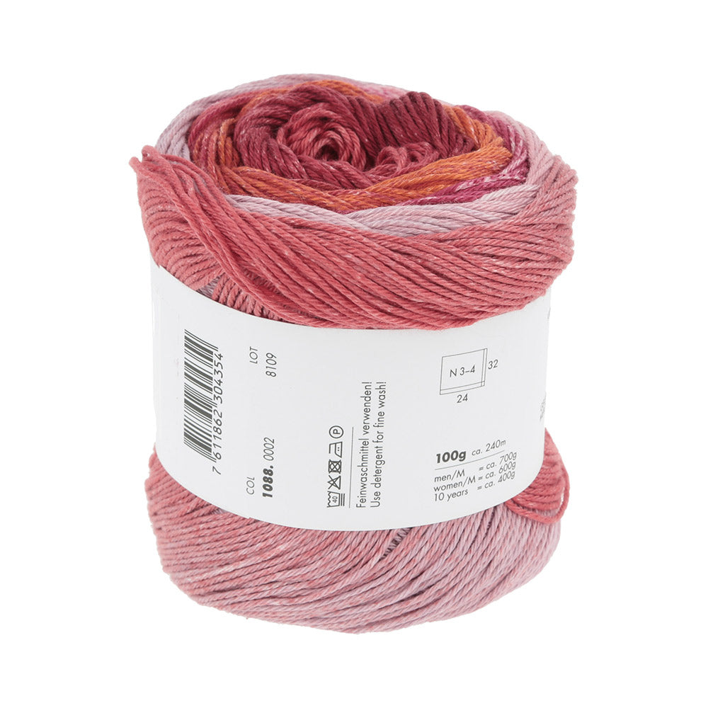 Lang Yarns Quattro Dégradé 0002 Fuchsia/Rood/Roze - aanvullende productfoto 4