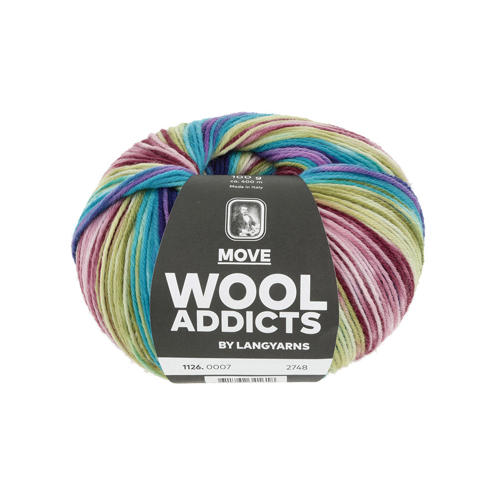 Lang Yarns Move 0007 Turquoise/Rood/Geel