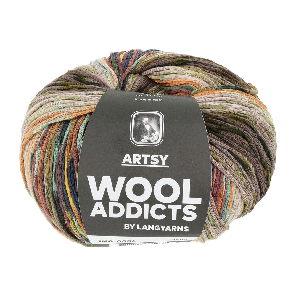 Lang Yarns Artsy 006 Olijf/Beige/Blauw