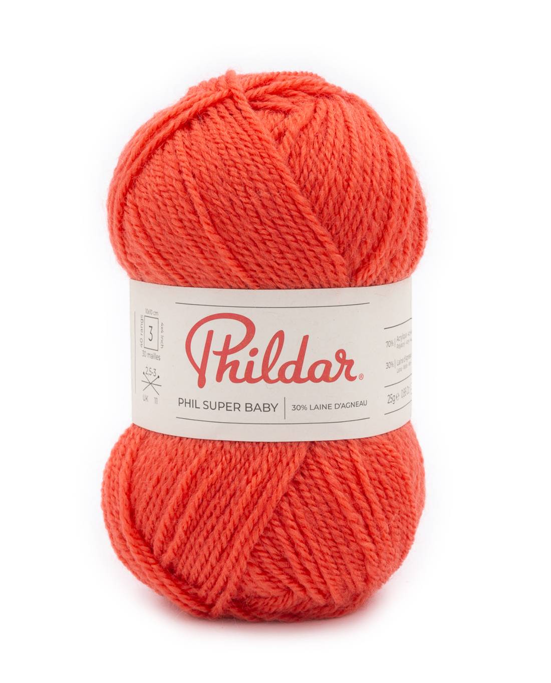 Phildar Phil Super Baby 2325 Coral Red - bol Phil Super Baby garen in kleur 2325 Coral Red