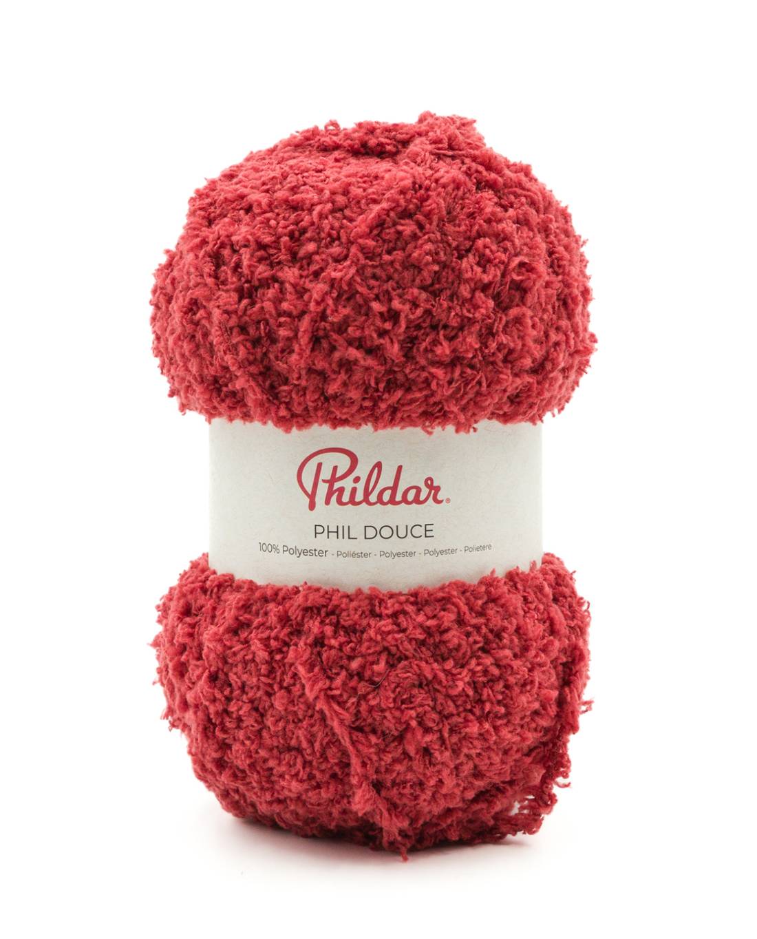 Phildar Phil Douce 1420 Baksteenrood - zachte bol pluche garen in kleur Baksteenrood
