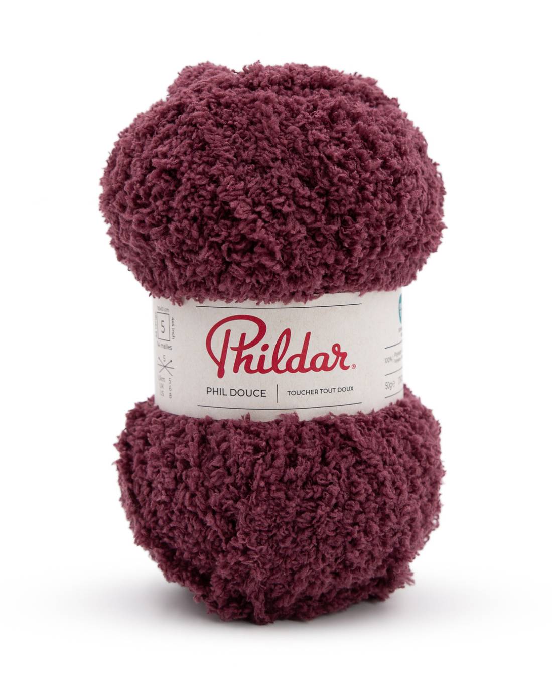 Phildar Phil Douce 2253 Aubergine - zachte bol pluche garen in kleur Aubergine