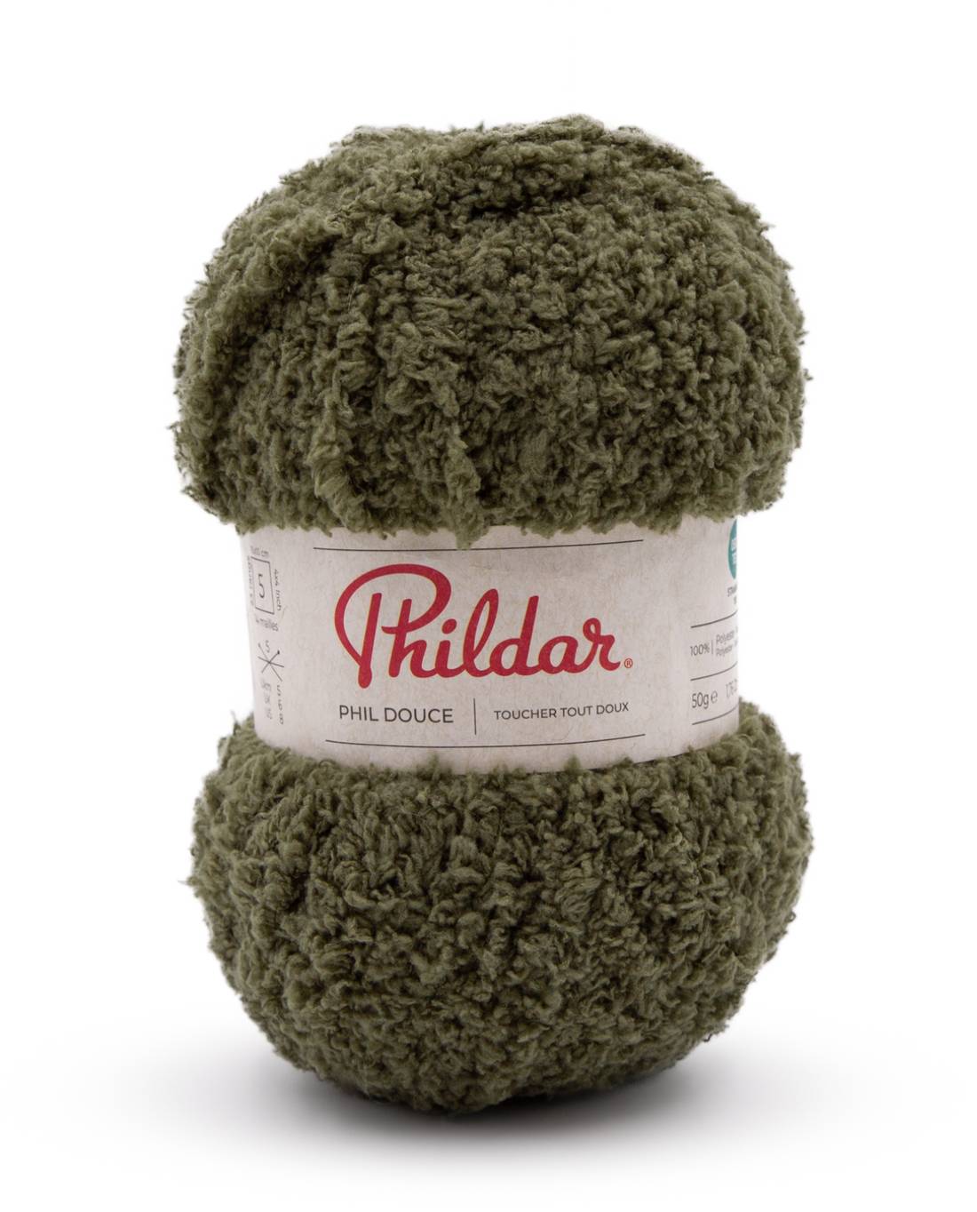 Phildar Phil Douce 2435 Khaki - zachte bol pluche garen in kleur Khaki