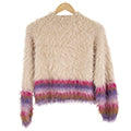 Katia Fur Moda 300 306 Beige-Kauwgom roze-Lila - tweede productfoto van het garen
