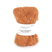 Katia Silky Mohair Paillettes 206 Koper - bol garen in kleur Koper
