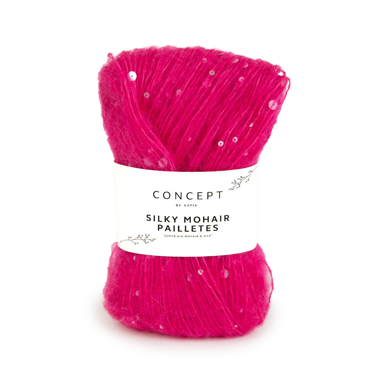 Katia Silky Mohair Paillettes 211 Fuchsia - bol garen in kleur Fuchsia
