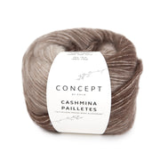 Katia Cashmina Paillettes 100 Beige-Bruin - bol garen in kleur Beige-Bruin