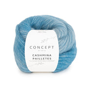 Katia Cashmina Paillettes 103 Blauw-Olieverf - bol garen in kleur Blauw-Olieverf