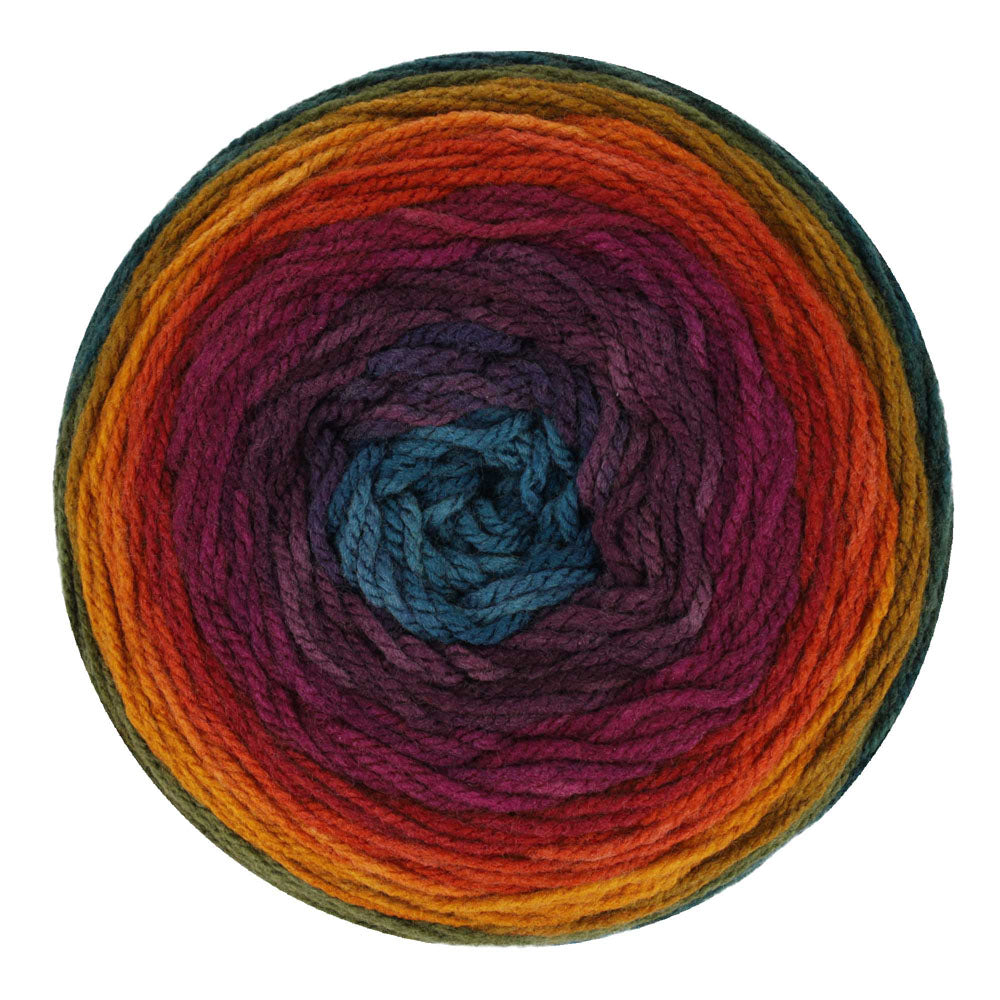 Scheepjes Colour Crafter Cake 702 Rustic Warmth - bovenaanzicht van het kleurverloop