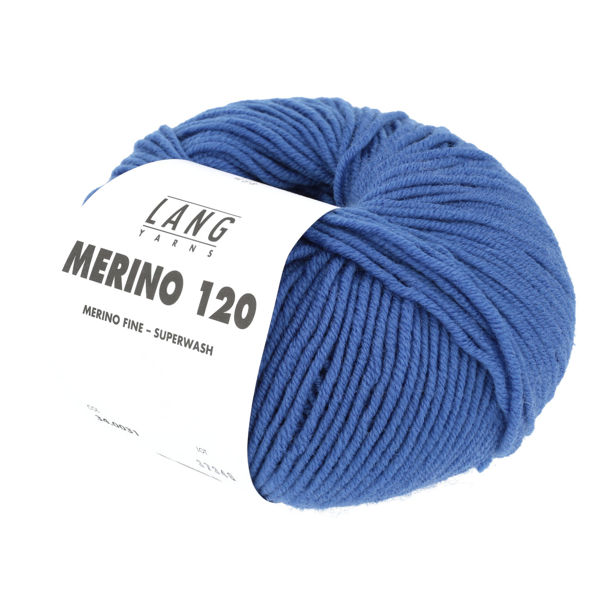 Lang Yarns Merino 120 0031 Royal - bol garen - schuin van voren