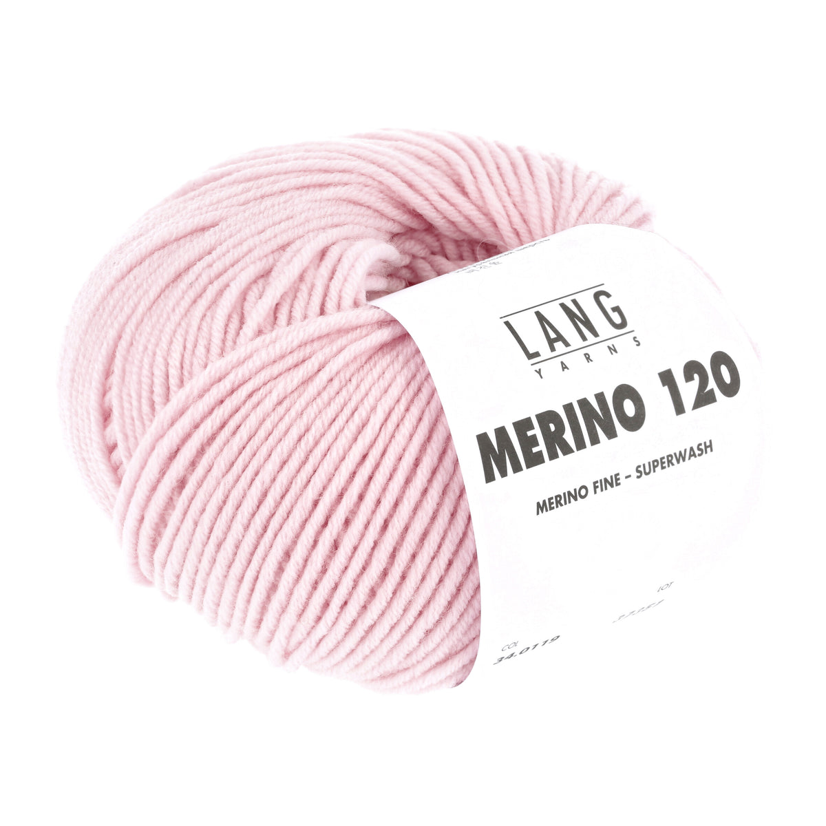 Lang Yarns Merino 120 0119 Lichtroze - bol garen - tweede schuine aanzicht