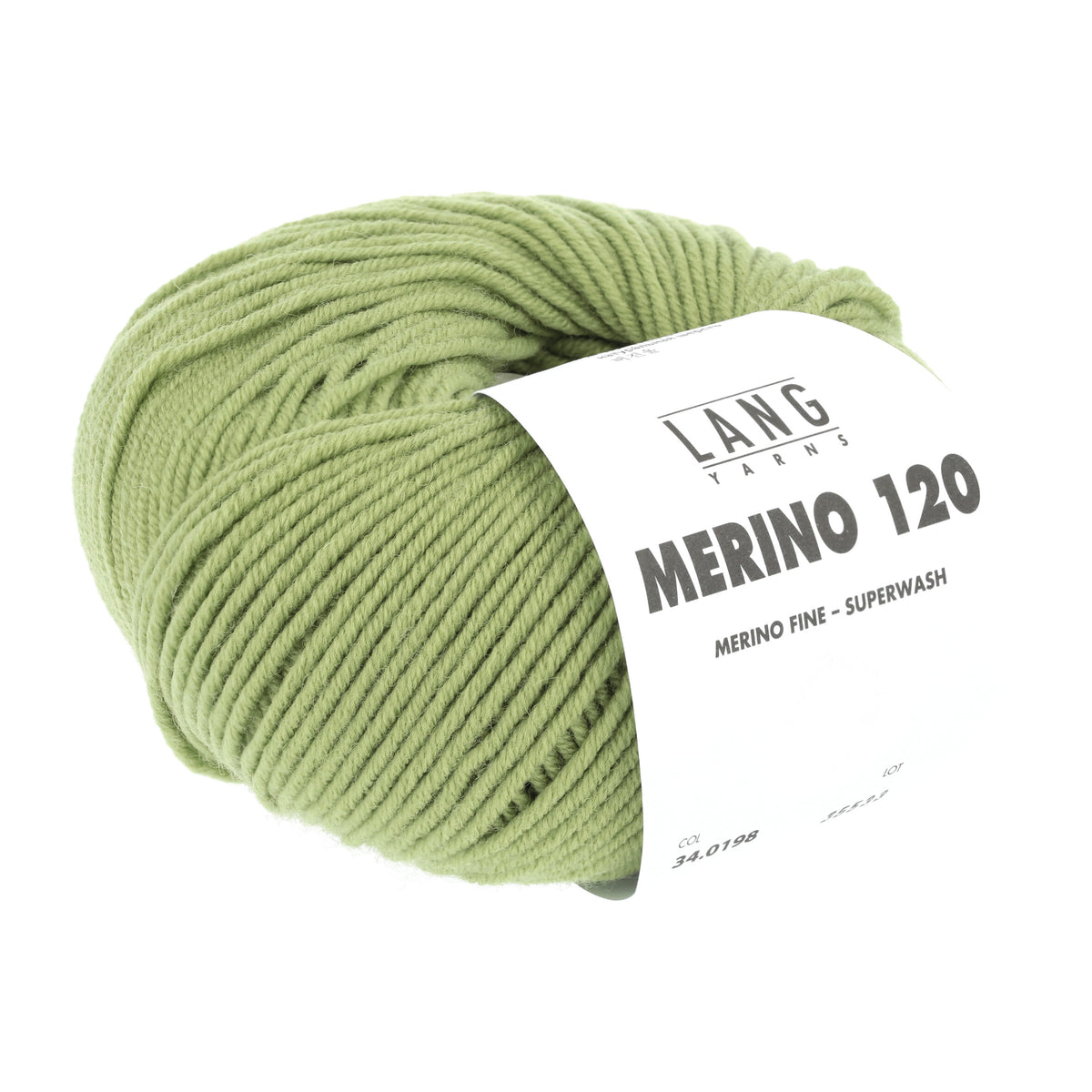 Lang Yarns Merino 120 0198 Olijf Licht - bol garen - tweede schuine aanzicht