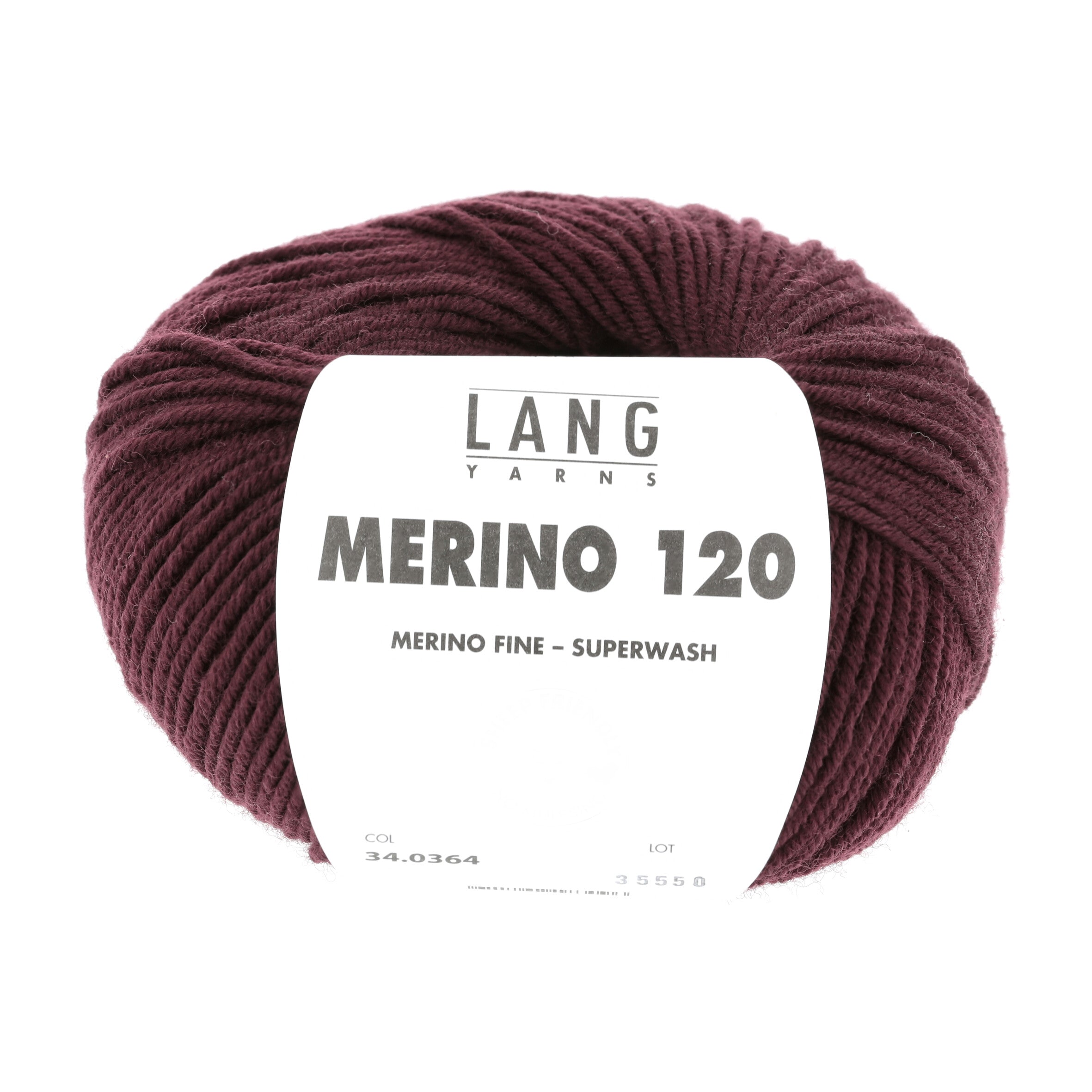 Lang Yarns Merino 120 0364 Bordeaux - bol garen - vooraanzicht