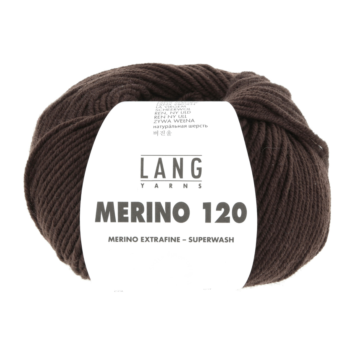 Lang Yarns Merino 120 0468 Donker Bruin - bol garen - vooraanzicht