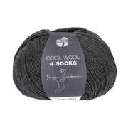 Lana Grossa Cool Wool 4 Socks Uni 7707 Antraciet