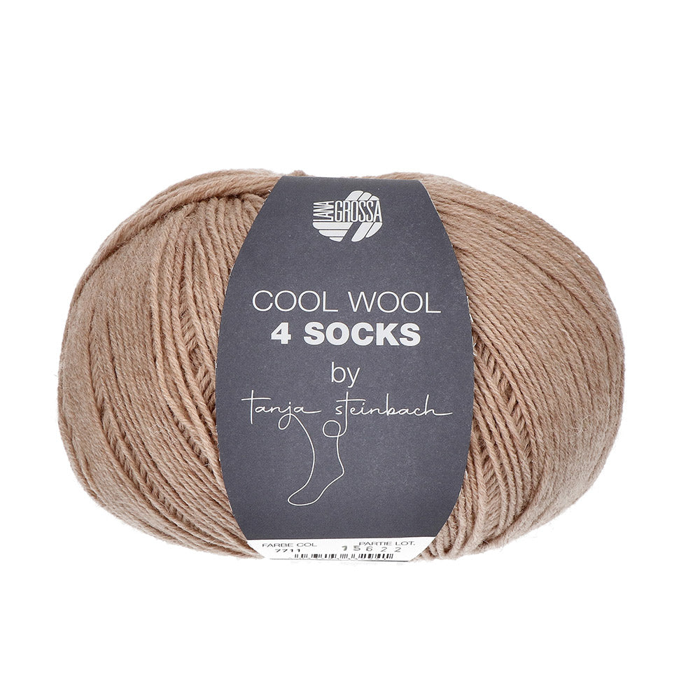 Lana Grossa Cool Wool 4 Socks Uni 7711 Beige
