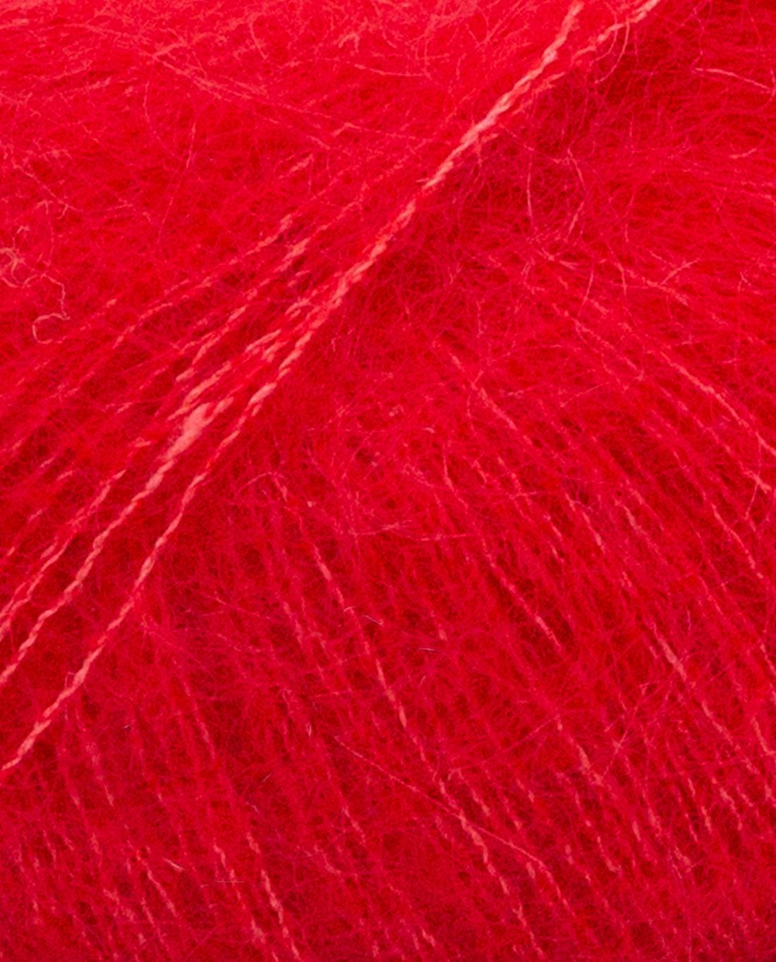 Phil Mohair Soie 1234 Rood - detail van de draadstructuur