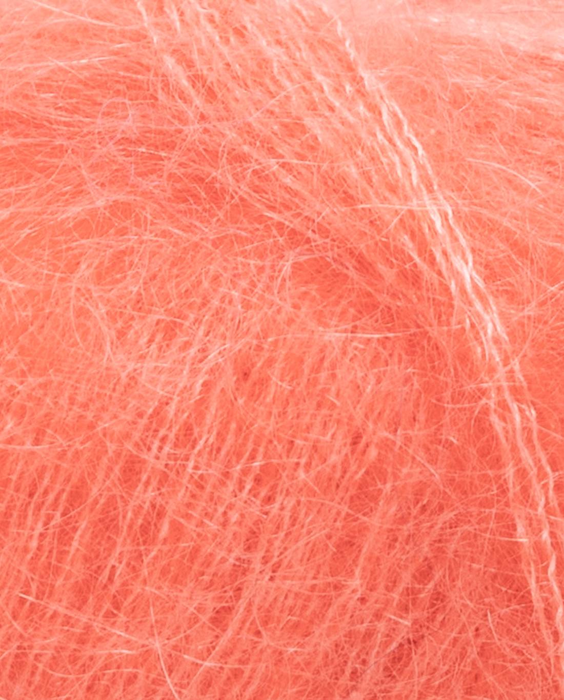 Phil Mohair Soie 1266 Koraal - detail van de draadstructuur