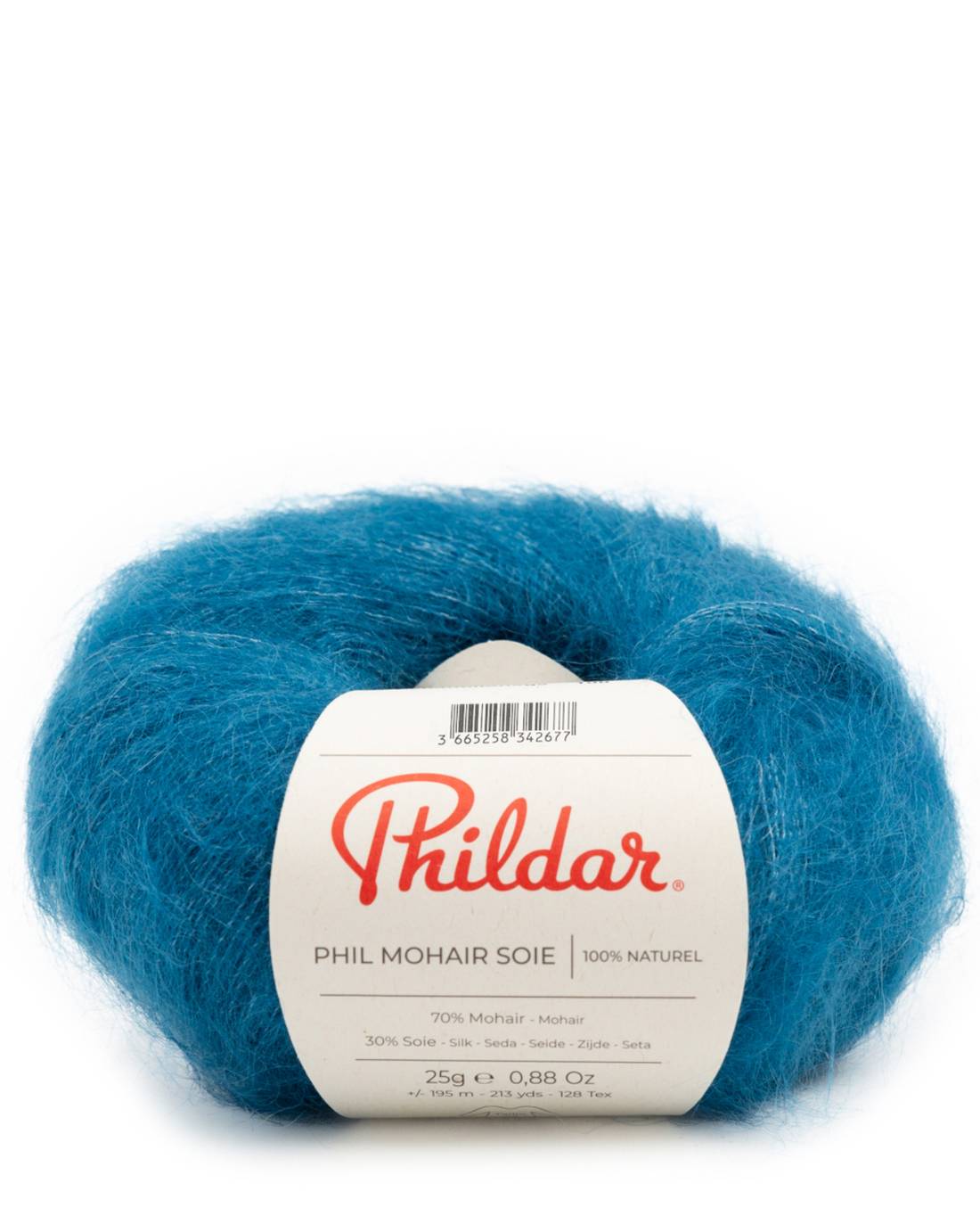 Phil Mohair Soie 1435 Pruisisch Blauw - bol mohair en zijde garen in Pruisisch Blauw