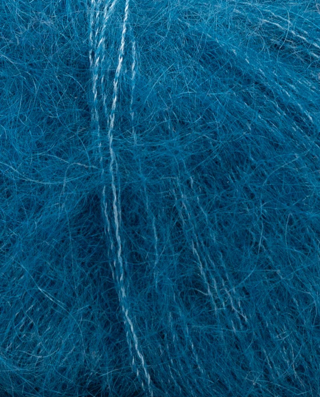 Phil Mohair Soie 1435 Pruisisch Blauw - detail van de draadstructuur