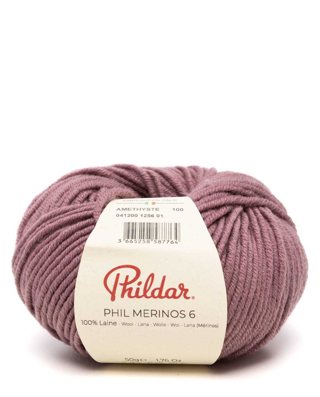 Phildar Phil Merinos 6 1256 Amethyst - bol 100% merinowol in kleur Amethyst