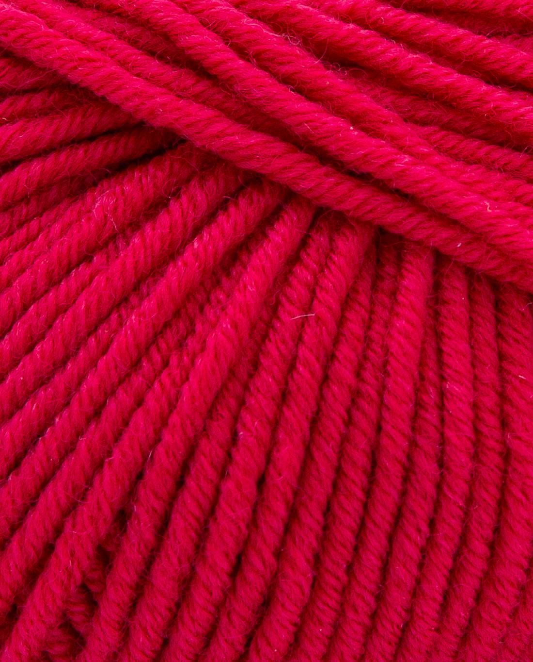Phildar Phil Merinos 6 1274 Raspberry - detail van de merinowol en draadstructuur
