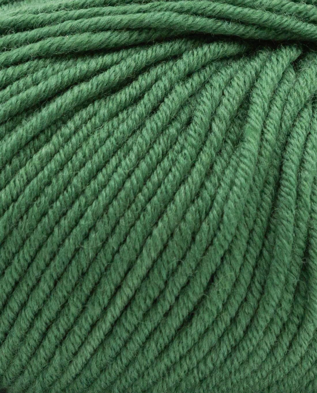 Phildar Phil Merinos 6 2415 Forest Green - detail van de merinowol en draadstructuur