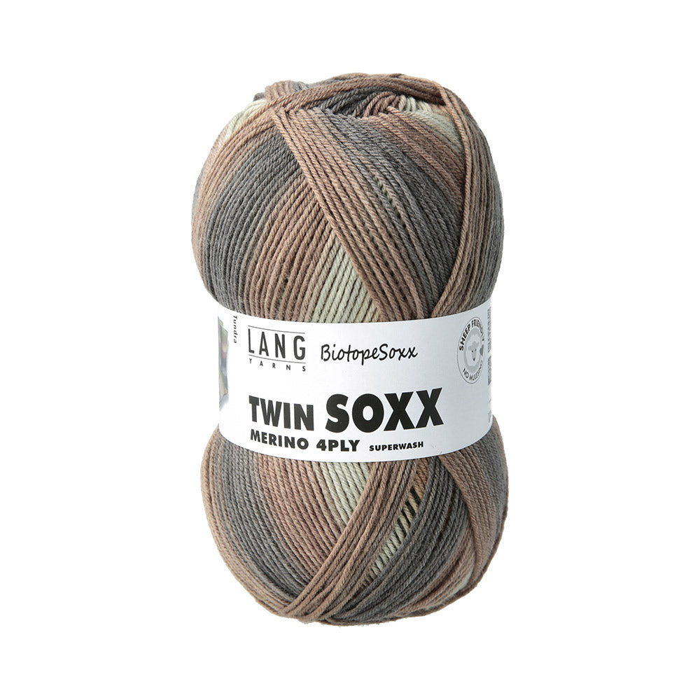 Lang Yarns Twin Soxx Merino 4-Fach 0553 Bruin/Groen/Oker 1151 Tundra