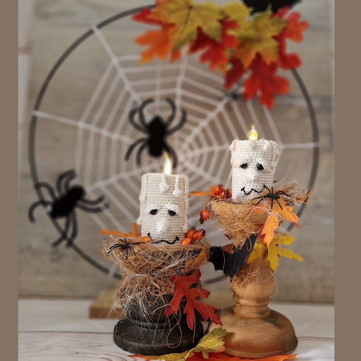 Gehaakte Halloween kaarsen met LED lichtjes van CB’s Creations