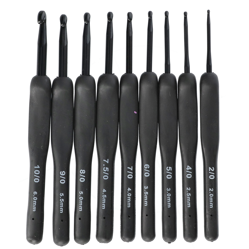 Wolplein Haaknaaldenset Black 2.00 - 6.00 mm - 9 stuks - detailfoto