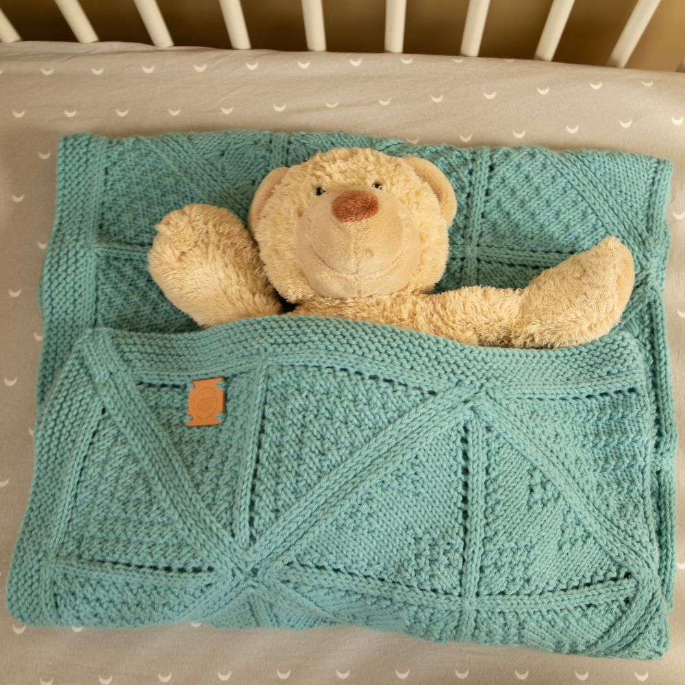 Baby droomdeken breien — gemaakt met Baby Droomdeken 8.0 Happy Breipakket Wiegdeken (2)