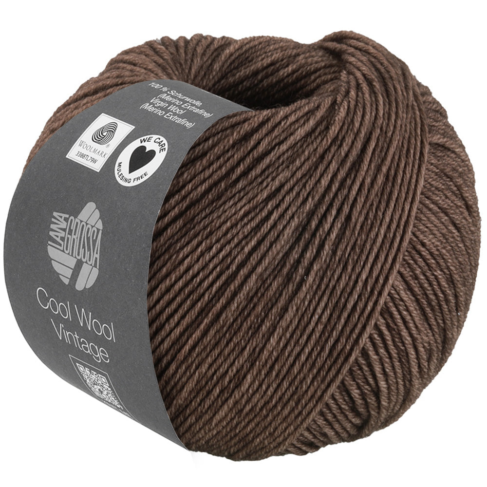 Lana Grossa Cool Wool Vintage 7384 Donkerbruin