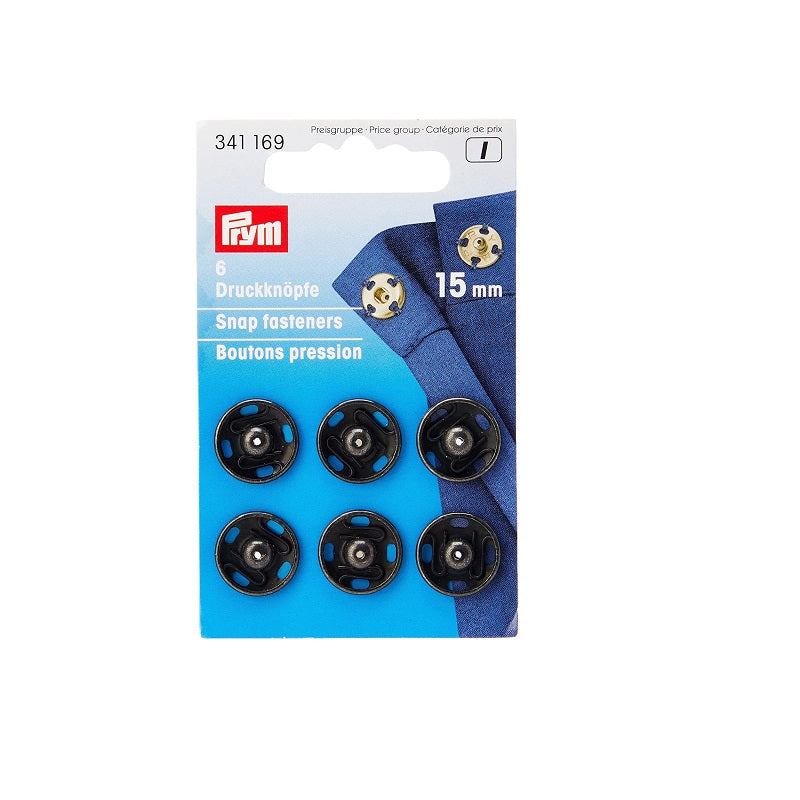 Prym Drukkers Zwart 15mm