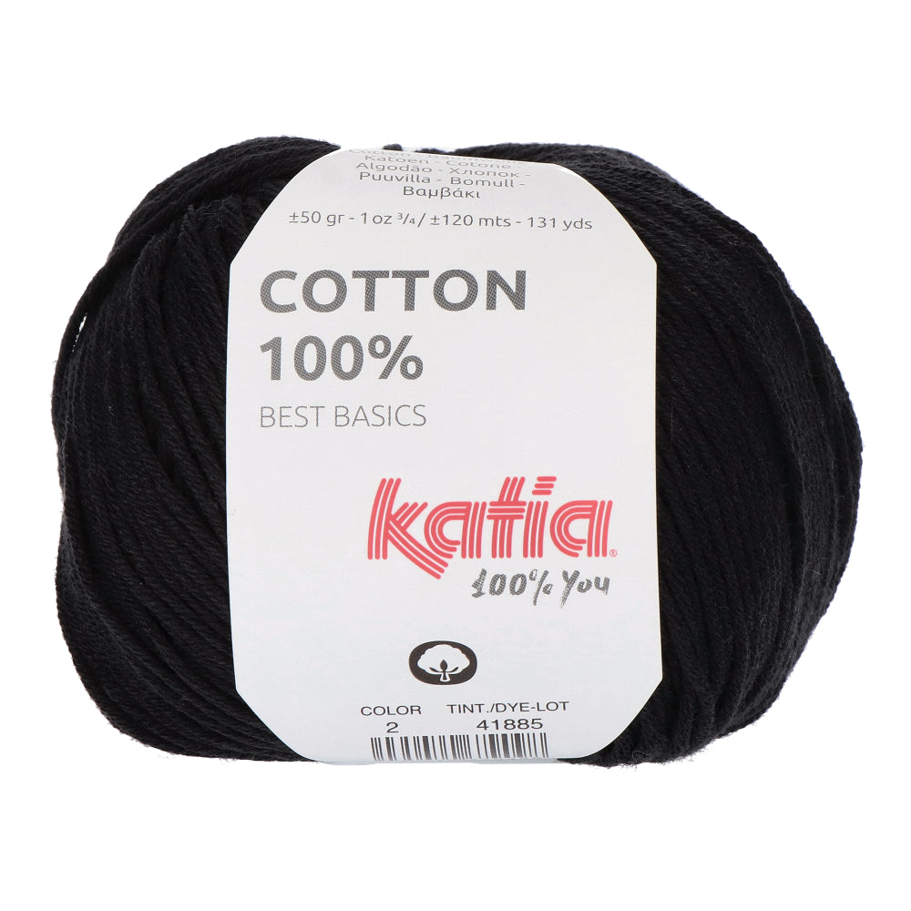 Katia Cotton 100% 002 Zwart