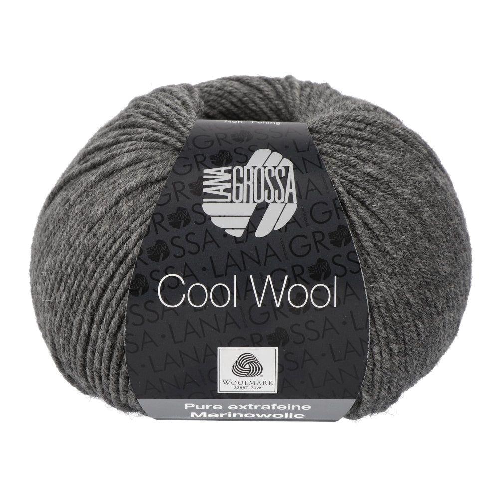 Lana Grossa Cool Wool 412 Donkergrijs gemêleerd