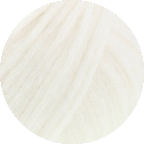 Lana Grossa Chapeau 001 Wit - close-up van de zachte garenstructuur in kleur Wit