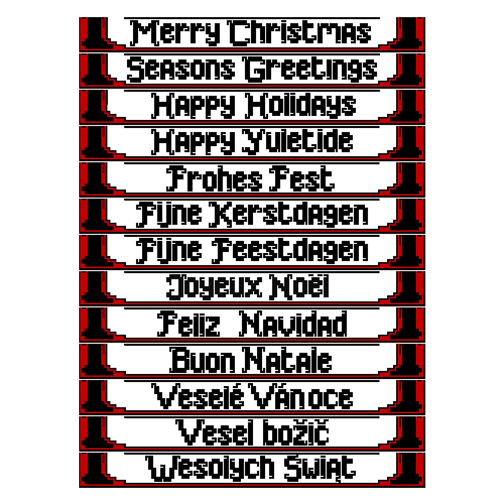 Banners met verschillende teksten voor mozaiek — gemaakt met Christmas Heart - AdO Crochet Garenpakket Interlocking