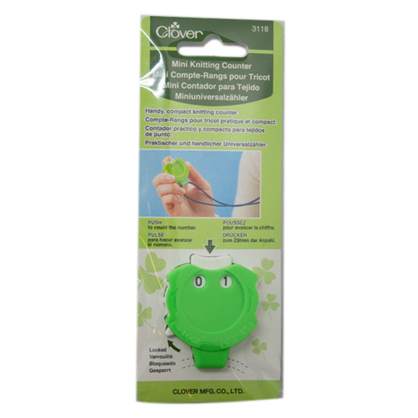 Mini knitting counter verpakking — gemaakt met Clover Toerenteller