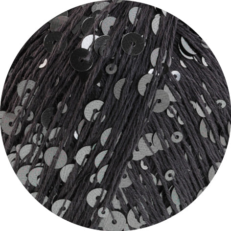 Detailfoto van Lana Grossa Cosmo 004 Donkergrijs met grote en kleine pailletten