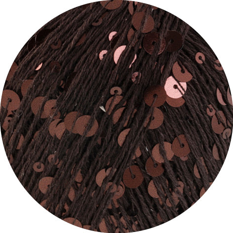 Detailfoto van Lana Grossa Cosmo 006 Mokka met grote en kleine pailletten