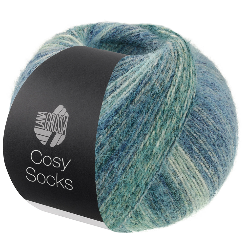 Lana Grossa Cosy Socks Dream 254 Rook- / Grijs- / Licht- / Staalblauw / Lichtgrijs / Grijs - productfoto van de bol sokkengaren