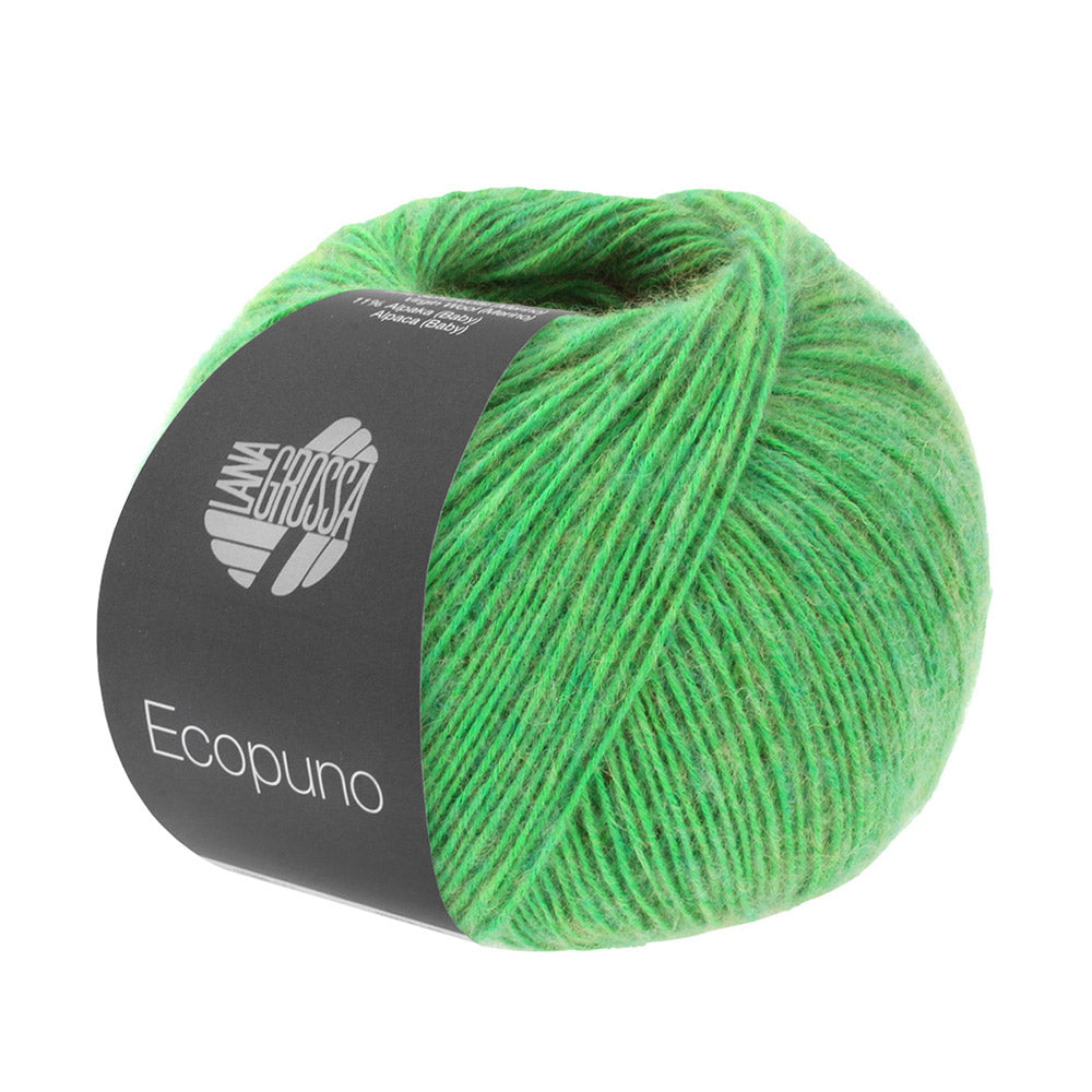 Bol Lana Grossa Ecopuno 087 Lentegroen met zachte katoen-, merino- en alpacavezels