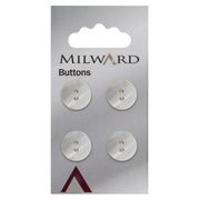 Milward Parelmoer Knoop Wit 15mm (4 stuks)